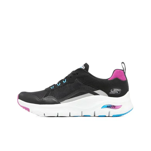 Skechers Arch Fit Low Топ Беговые кроссовки Женские Черный Фиолетовый