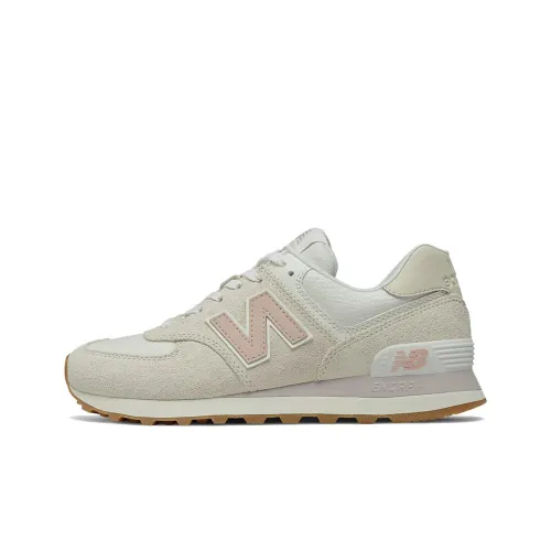 New Balance NB 574 Low Топ Повседневные Беговые Кроссовки Женские Розовые Белые