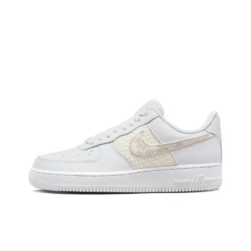 Nike Air FORCE 1 Slip-on Устойчивый к истиранию Низкий Топ Скейтбординг Кроссовки Женские Белый Золотой