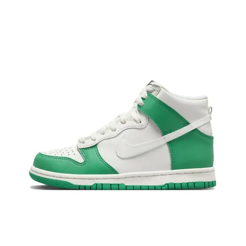 nike Dunk High Slip Resistant Abrasion Resistant High Топ Скейтборд Кроссовки Женские Белый Зеленый