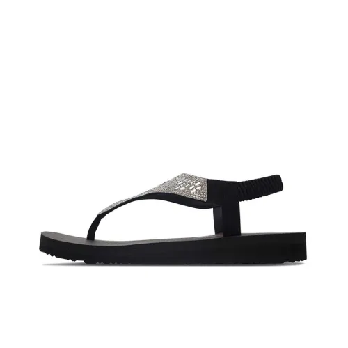 Skechers Meditation Резиновая подошва Шлепанцы Женские Черный