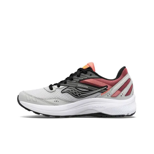 Saucony Амортизаторы Shock Slip-Resistant Abrasion-Resistant Легкие Низкие Кроссовки для Беговых Пути Trail Женские Серый Розовый