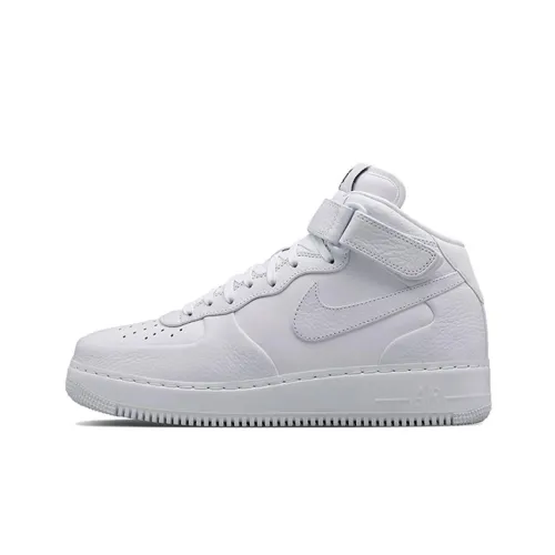 Nike Air Force 1 Износостойкий и Легкий MID Скейтбординг Кроссовки Унисекс Белый
