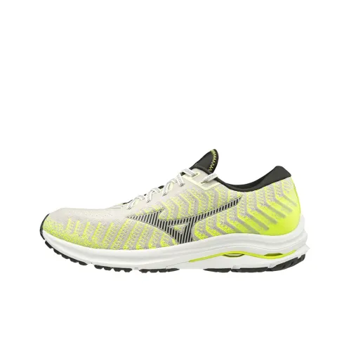 Mizuno Wave Rider 24 противоскользящие устойчивые к истиранию дышащие низкие мужские беговые кроссовки желто-серый белый