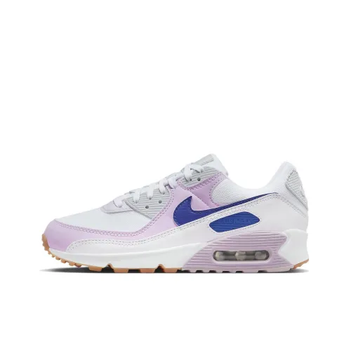 Nike Air Max 90 Low Топ Повседневные Беговые Кроссовки Женские Белые Серые Розовые