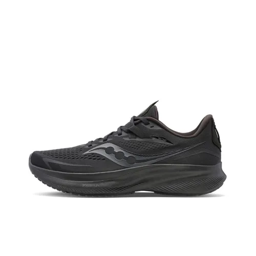 Saucony Ride 15 Амортизаторы Slip-Resistant Abrasion-Resistant Легкий Низкий Топ Беговые кроссовки Мужской Черный