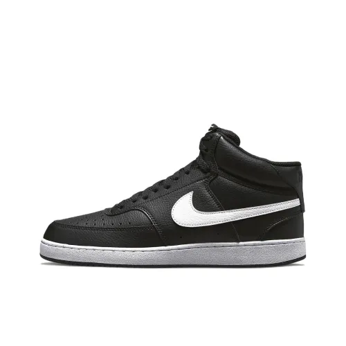 Nike Court Vision Mid Next Nature Slip Resistant Abrasion Resistant MID Топ Скейтборд Кроссовки Мужской Черный Белый