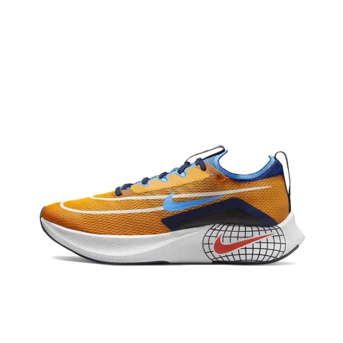 Nike Zoom Fly 4 Амортизаторы Ускорители Устойчивые к истиранию Низкий Топ Повседневные Беговые кроссовки Мужские Оранжевый синий
