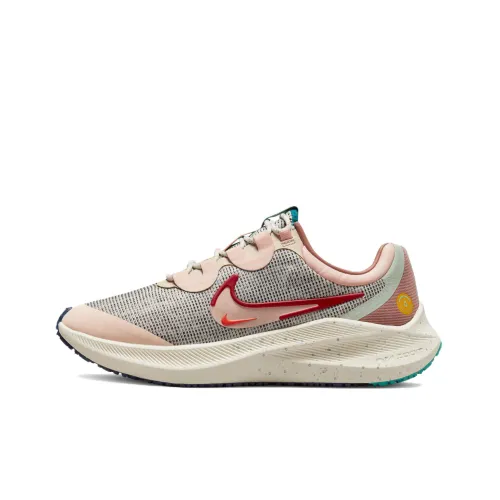 Nike Zoom Winflo 8 Амортизаторы Нижняя юбка Резистентный Дышащий Низкий Топ Повседневные Беговые кроссовки Женские Парусный белый Розовый