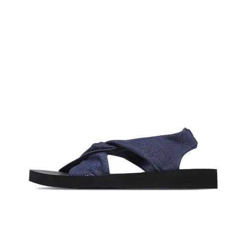 Skechers Meditation Slide Ремень Тапочки Плоская подошва Женские Джинсовый синий