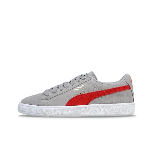 PUMA Suede Series Классический Jr Low Топ Кроссовки для скейтбординга Женские Серый Красный