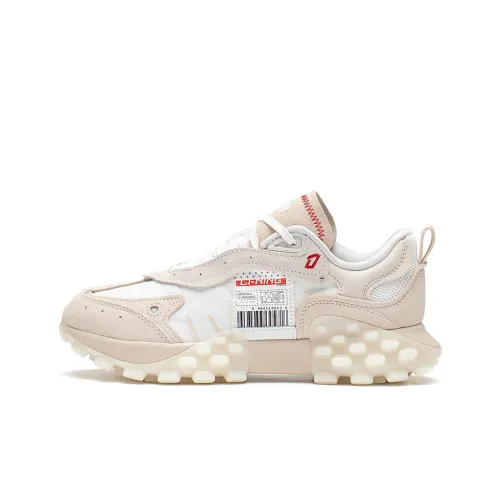 LiNing Shock Absorbers Slip-resistant Abrasion-resistant Breathable Low Top Casual Women's White LiNing Шок Absorbers Противоскользящий Устойчивый к истиранию Дышащий Низкий Топ Повседневный Женский Белый