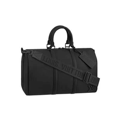 LOUIS VUITTON Keepall Aerogram Коровья кожа Путешественная сумка через плечо Одно плечо Сумка Мужская Черная