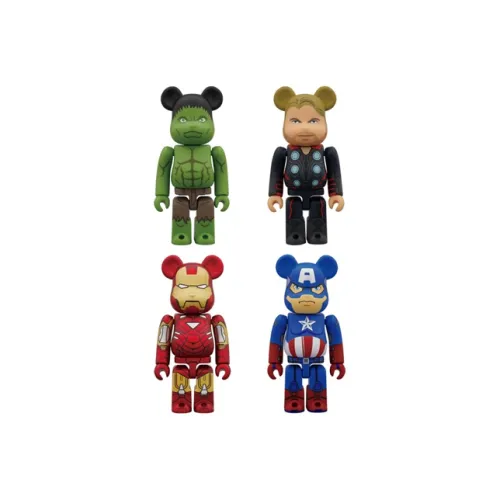 BE@RBRICK Movie Animation Мстители ASSEMBLE Мстители 4 шт Набор Прозрачный Слепой Бокс с Карточкой 100%