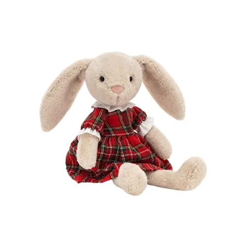 JELLYCAT Bunny Collection Клетчатый Лотти Кролик Кукла Плюшевая Кукла 17см 27см Рекомендуемая Высота в Сидячем Позе