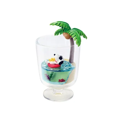 RE MENT Снупи Woodstock Повседневный Стекло Аквариум Играть Food Один Mystery Коробка Целая коробка 6 шт