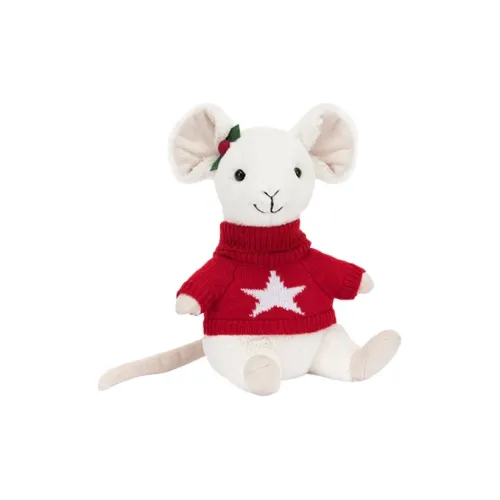 JELLYCAT Forest Animal Collection Счастье Мышка Комбинезон Кукла Плюшевая Кукла 18 см Высота в Сидячем Позе