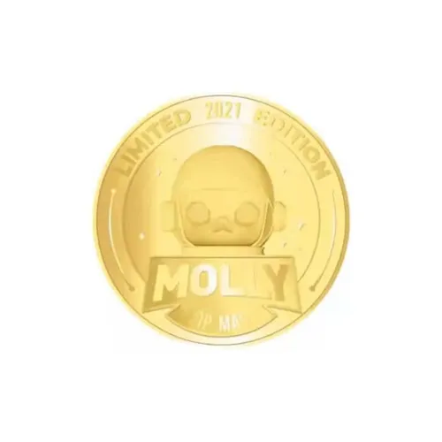 POP MART Коллаборация Ограниченная серия MOLLY Пятнадцать лет сувенирная монета Trend Based Products 3,5 см
