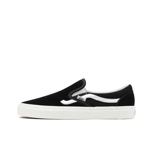 Vans Slip On Series Low Топ Скейтборд Кроссовки Унисекс Черный Белый