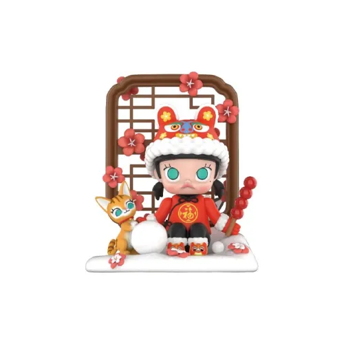 POP MART Молли Благоприятный Снег Прозрачный Слепой Бокс с Карточкой 100% 9 см