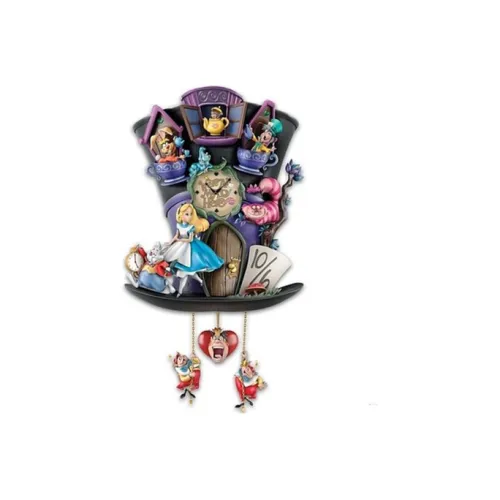 Диснеевские персонажи Mad Hatter Cheshire Cat And CUCKOO Стена Clock 55,9 см США Disney Мерч по IP