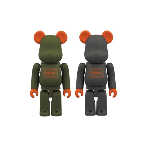 BE@RBRICK Porter Stand 1 Anniversary Edition Темно-зеленый и Серебристо-серый 2 шт. Набор Прозрачный Слепой бокс Карточка 100%