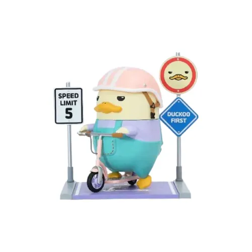 POP MART Коллаборация DUCKOO Scooter YA Розовый Шлем Скрытый стиль Модные Фигурки 12 см