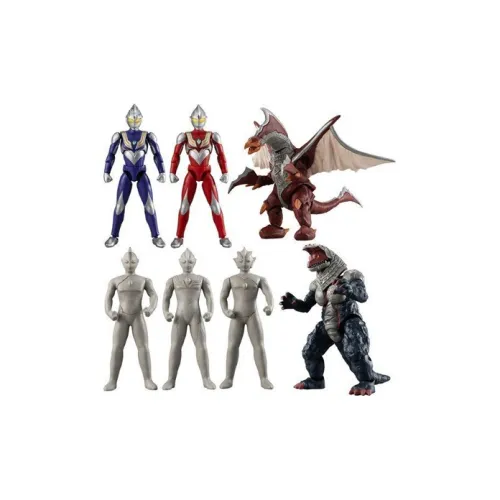BANDAI Ultraman TIGA ONLINE Ограниченный Ultraman Collection Heir OF Light Play Food Single Капсульная игрушка Целая коробка 7 шт