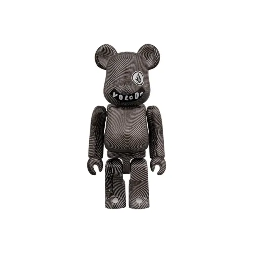 BE@RBRICK Volcom Оп Черно-белые полосы Прозрачный Слепой бокс на карточке 100% 7см