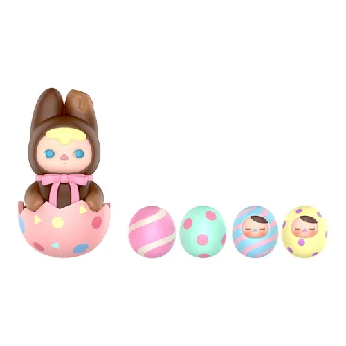 POP MART Коллаборация Edition Pucky Эльф Шоколад Кролик Прозрачный Слепой Бокс с Карточкой 100% 7,5 см