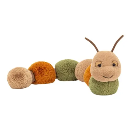 JELLYCAT Коллекция вдохновленная насекомыми Животные Fiji Гусеница Куклы Плюшевая кукла 14 см Высота в сидячем положении