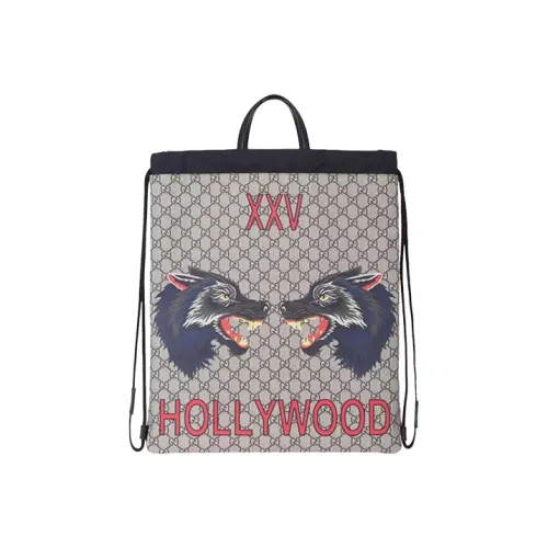 GUCCI Canvas с кожаными вставками рюкзак стандартный мужской светло-коричневый