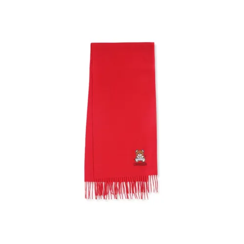MOSCHINO Шарфы из шерсти, унисекс, красный