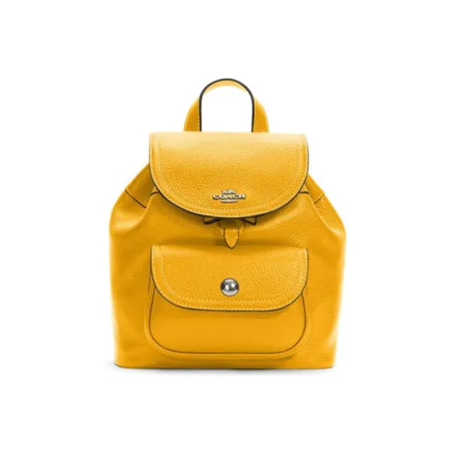 COACH Pennie Коровья кожа Рюкзак Маленький Женский Имбирно-желтый