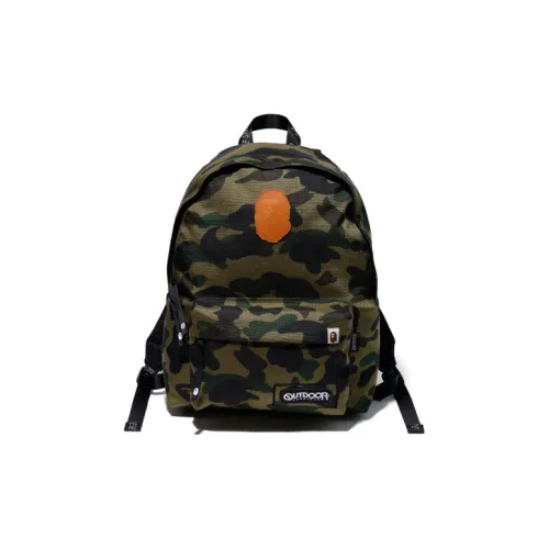 A BATHING APE OUTDOOR PRODUCTS Коллаборация BAPE co-brand Ткань Рюкзак Стандартный Унисекс Зеленый Желтый