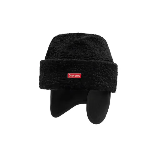 Supreme Faux Astrakhan Шерсть Шапка-ушанка Унисекс Черный Красный Синий