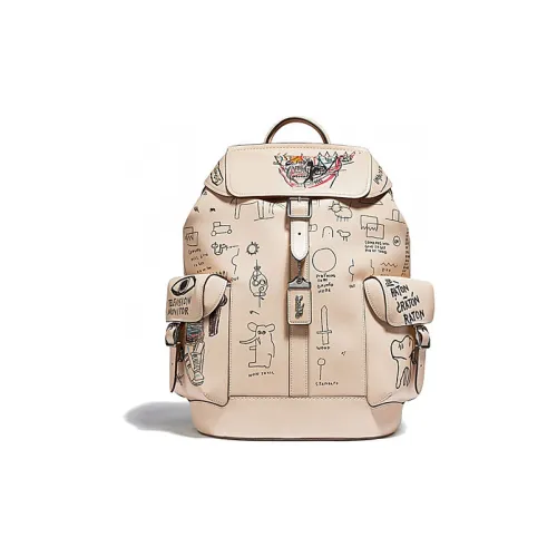 COACH Wells Кожа Рюкзак Большой Мужской Айвори Белый