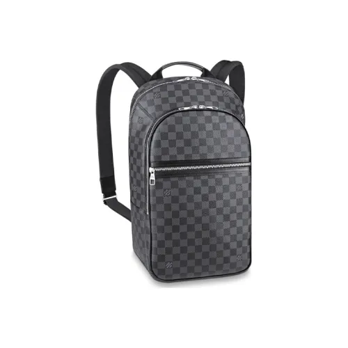 LOUIS VUITTON Шахматный узор Рюкзак Мужской Черный Синий