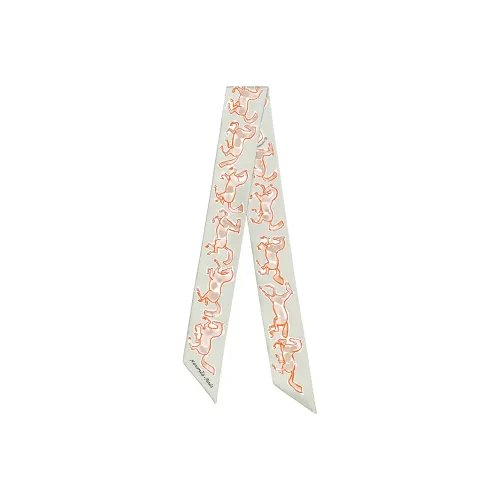 HERMES Шелковые шарфы Женские Светло-зеленый Оранжевый