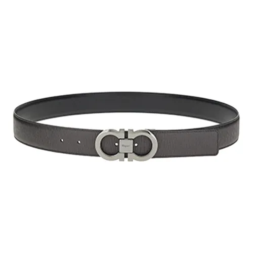 Ferragamo Ремни из коровьей кожи, черные, мужские
