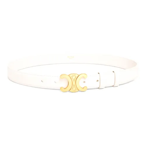 CELINE Гладкая коровья кожа ремни унисекс экрю ширина 2,5 см
