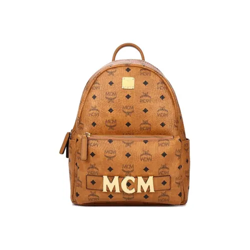 MCM Кожа Сумка Рюкзак Унисекс Коньячный Коричневый