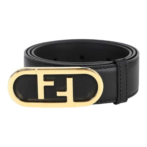 FENDI Кожаные ремни Женские Черный Ширина 3 см