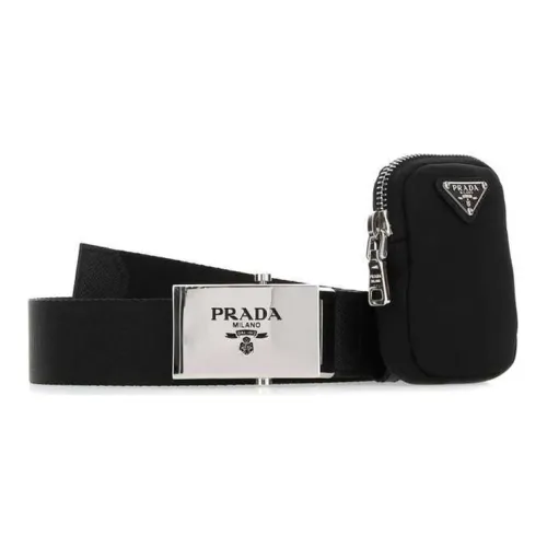 PRADA Нейлон Кожаные ремни Мужской Черный
