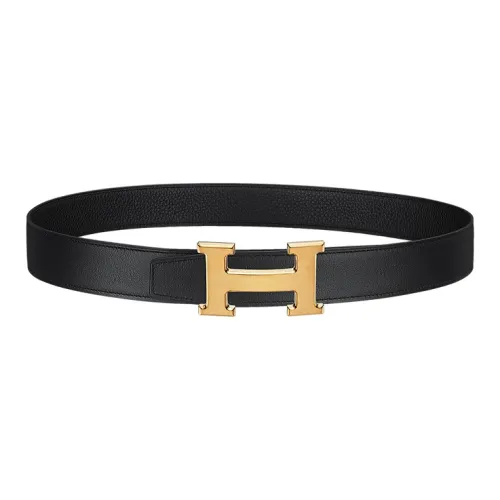 HERMES Телячья кожа Кожаные ремни Женские Черный Ширина 3,2 см