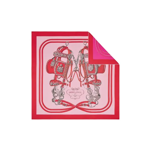 HERMES Brides de Gala Шелковые Шарфы Розовый Красный Унисекс