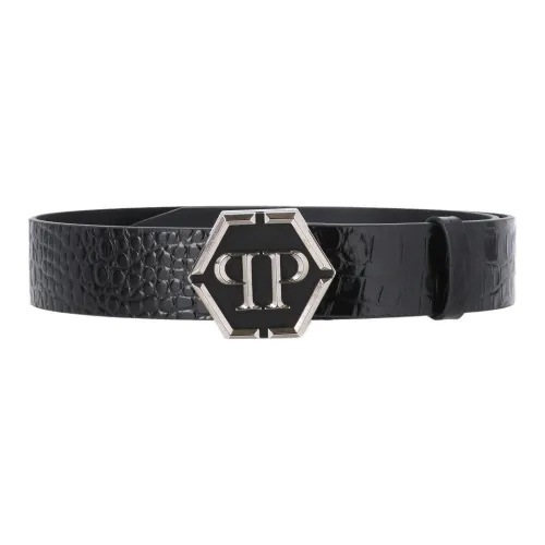 PHILIPP PLEIN Коровья кожа Ремни Черный Унисекс