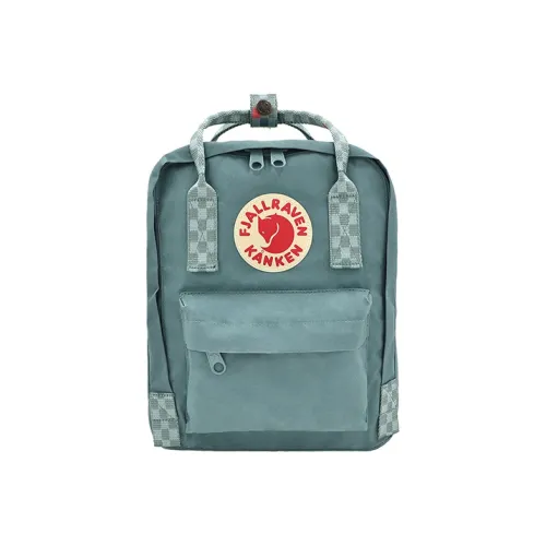 Fjallraven Кожа iPad Сумка Рюкзак Мини Детский Морозно-зеленый Шахматный узор