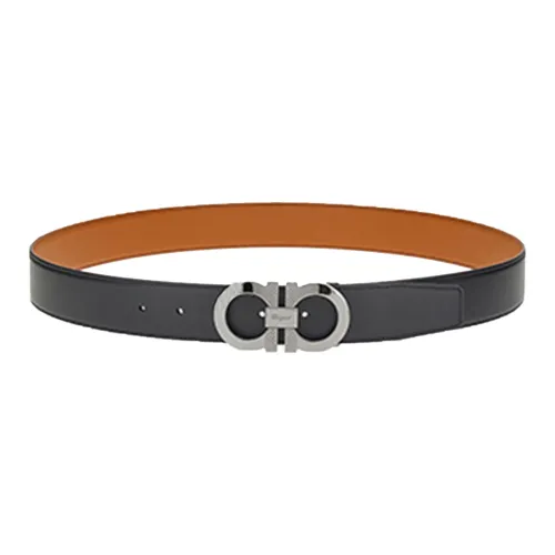 Ferragamo Ремни из коровьей кожи, черный/коричневый цвет, мужской