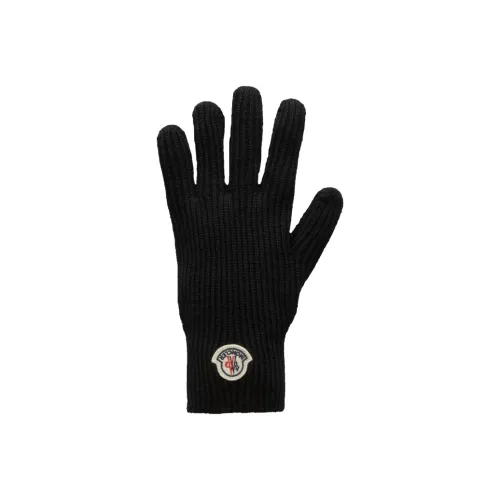 MONCLER Шерсть/кашемир Вязаные перчатки Черные Мужские
